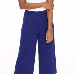 St. John Pants Royal Blue Knit Pull On Wide Leg Crop Size 16